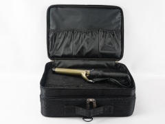 Travel large Oxford makeup case with 3 layers black