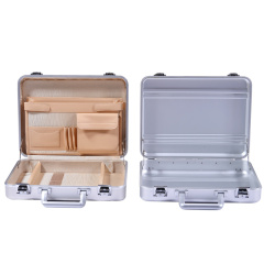 Silver aluminum magnesium alloy laptop case support for custom attache case