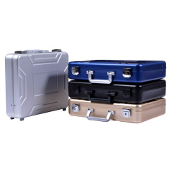 Silver aluminum magnesium alloy laptop case support for custom attache case