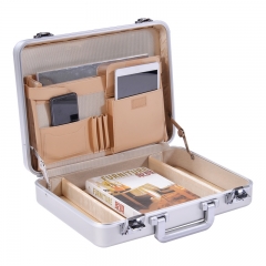 Laptop case metal aluminum for men business pure aluminum briefcase