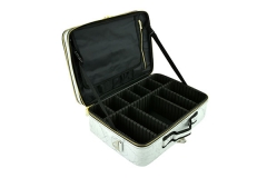 Large makeup case with white marble print 3 layers makeup artist box beauty cosmetic bag for hair artist organizer ​​​​​​​