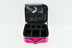 Rose and white Oxford makeup case cosmetic bag with PU and Oxford  makeup toiletry case small size 250*210*100mm