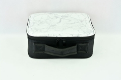 China small Oxford makeup bag white and black cosmetic case with marble pattern travel