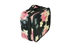 High quality Oxford makeup bag with floral design beauty cosmetic case small size 260*230*100mm with mirror
