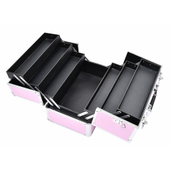 Aluminum professional beauty case ABS cosmetic case with 3 trays