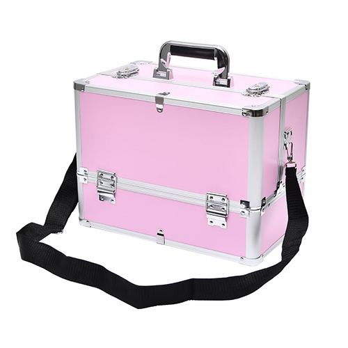 Aluminum professional beauty case ABS cosmetic case with 3 trays