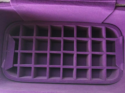 PU leather essential oil box bottles storage case adjustable compartment oil storage bag