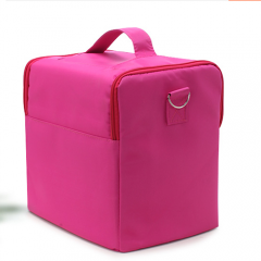 Soft Fabric Makeup Bag with Shoulder Strap pro makeup cosmetic case large base compartment