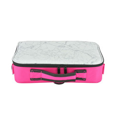 PU and oxford cosmetic case rose Oxford makeup toiletry case size 370*260*100mm marble pattern