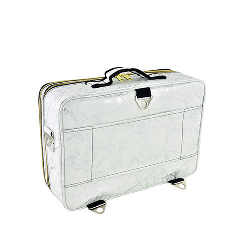 Large makeup case with white marble print 3 layers makeup artist box beauty cosmetic bag for hair artist organizer ​​​​​​​