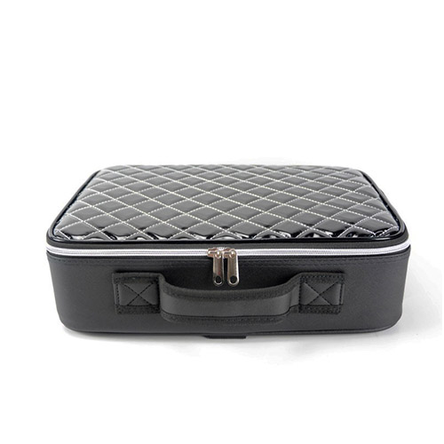 PU leather makeup case classical diamond pattern cosmetic case for storage cosmetics