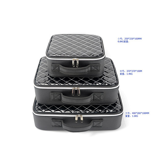 PU leather makeup case classical diamond pattern cosmetic case for storage cosmetics