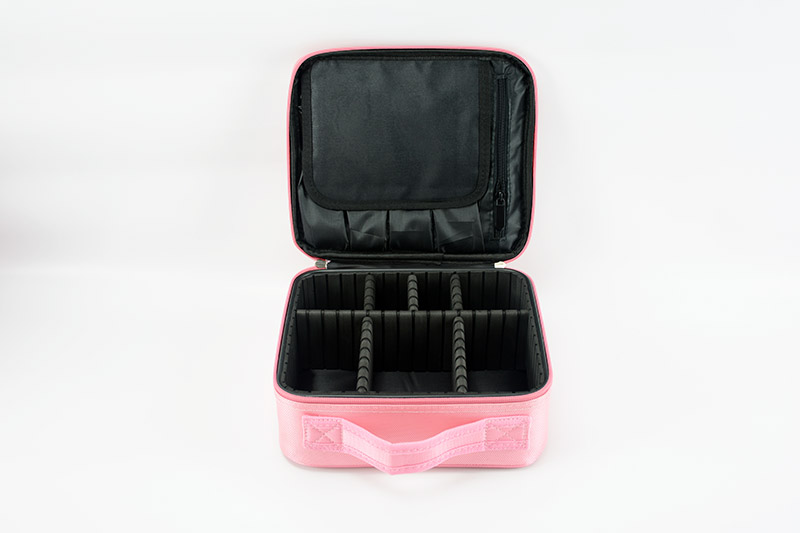 Portable travel makeup case with EVA adjustable dividers 