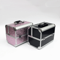 Aluminum makeup case ABS beauty box for travel