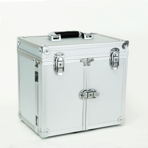 Aluminum hair box silver makeup case storage hair tool and cosmetics