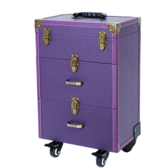 Makeup trolley rolling beauty nail case leather large storage with wheels suitcase