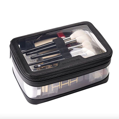 Custom PU transparent cosmetic bag portable storage makeup cases with zipper