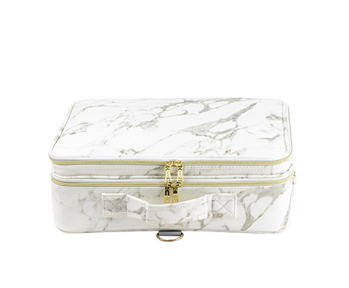 Marble PU Makeup Case Travel Cosmetic Train Cases manufacturer