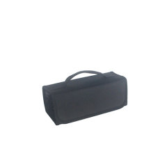 Portable PVC travel makeup organizer black toiletry bag with hang hook