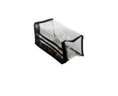 Wide rectangular shape clear makeup bag plastic cosmetic organizer for long brushes