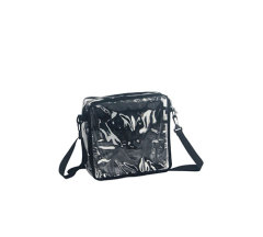 China clear makeup bag with black brushes holder