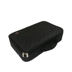 Soft quilted makeup organizer box black oxford makeup case supplier