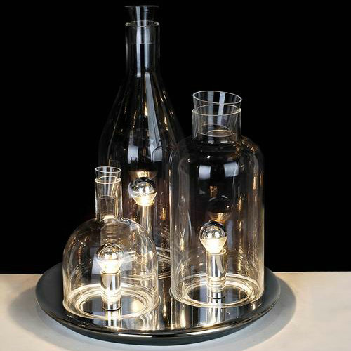 Modern Clear Glass Wine Table Lamp