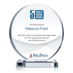 Circular Years of Service Award Plaque