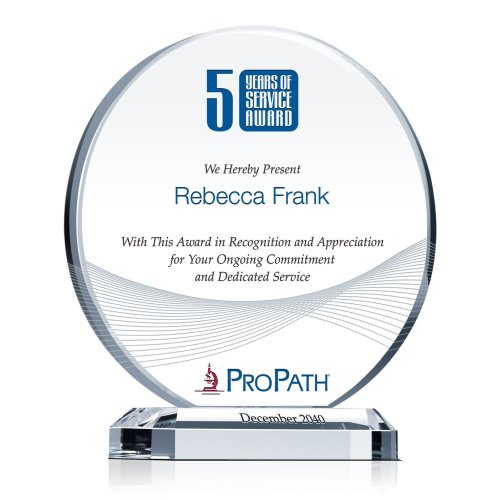 Circular Years of Service Award Plaque