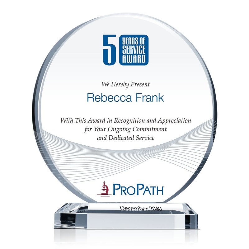 Circular Years of Service Award Plaque