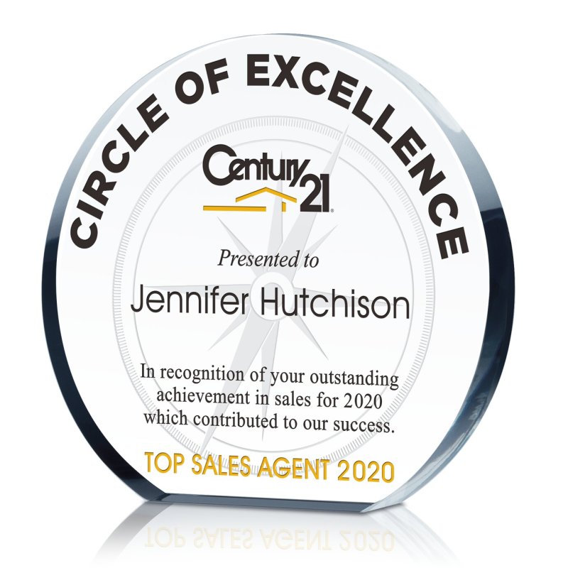 Real Estate Circle of Excellence Award Plaque