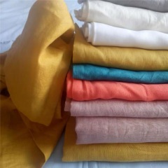 LY stonewashed soft cheap OEKO 100 linen fabric for bed linen rich colors in stock