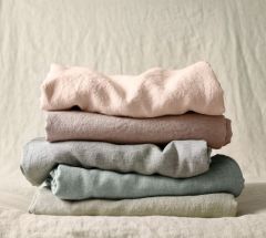 Wholesale nature linen fitted sheet flat sheet sets hotel linen beige bed sheet flat for hotel and home