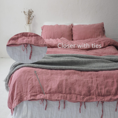 Wholesale nature linen fitted sheet flat sheet sets hotel linen beige bed sheet flat for hotel and home