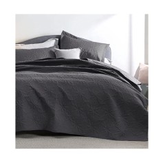 Bamboo cotton linen quilt set 100% linen fabric duvet microfiber filling comforter softened linen quilt sofa blanket