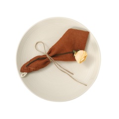 Wholesale 1cm hem Dinner Restaurant Monogram White Red Pink Linen Fabric Table Napkin