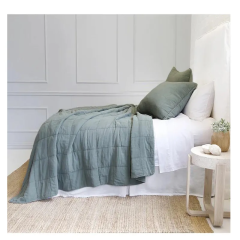 Bamboo cotton linen quilt set 100% linen fabric duvet microfiber filling comforter softened linen quilt sofa blanket