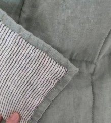 Bamboo cotton linen quilt set 100% linen fabric duvet microfiber filling comforter softened linen quilt sofa blanket