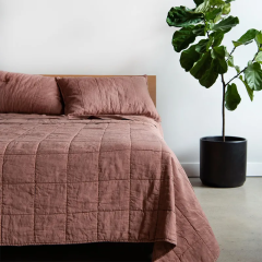 Double-sided 100% pure French flax/linen summer bed quilt set/Quilting Bedspread