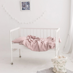 wholesale customization pink flax french linen stone washed 100% linen duvet cover sets bed linen bed sheet bedding set