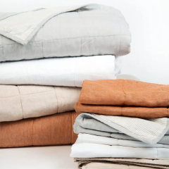 Double-sided 100% pure French flax/linen summer bed quilt set/Quilting Bedspread