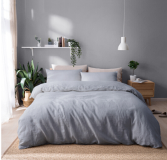 Luxury nature solid color linen sheet pillowcase and duvet cover sets bed sheets pillowcases 4pcs