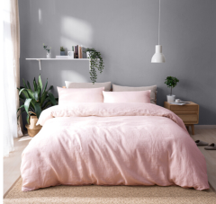 Luxury nature solid color linen sheet pillowcase and duvet cover sets bed sheets pillowcases 4pcs