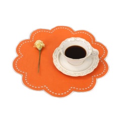 Dinner Restaurant Hemstitch Handkerchief Cloth Embroider Monogram White Colorful Linen Fabric Table Napkin