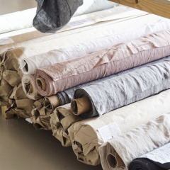 Wholesale OEKO 280CM 110 inch Wide Linen Fabric 100% Pure Linen Bedding Fabric Enzyme Washed Linen Fabric 170GSM