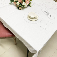 HOT Selling Wholesale Customized Embroidery 100% French Natural Flax Linen Tablecloth
