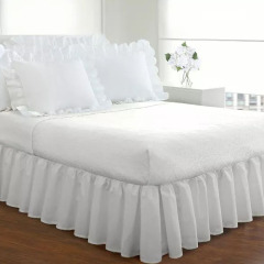 Factory Custom Wholesale Write Soild 100% Linen Bedding Set Bedsheet Bed Skirt