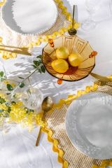 HOT Selling Factory Custom Wholesale Wavy Placemats 100% French Natural Flax Linen Napkins