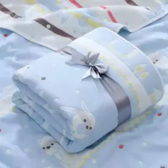 Free sample Softness Thick Layer Pink Knitted Pure Cotton Baby Blanket Organic Knitted Cotton Baby Swaddle Blanket