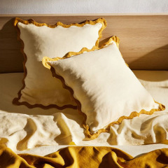 HOT Selling Wholesale 100% French Natural Flax Linen Soild Custom Shall Edge Linen Pillowcase